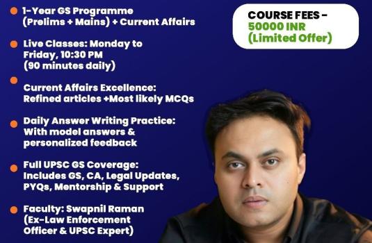 Yoddha Batch | 1-Year GS Programme (Prelims + Mains) + Current Affairs