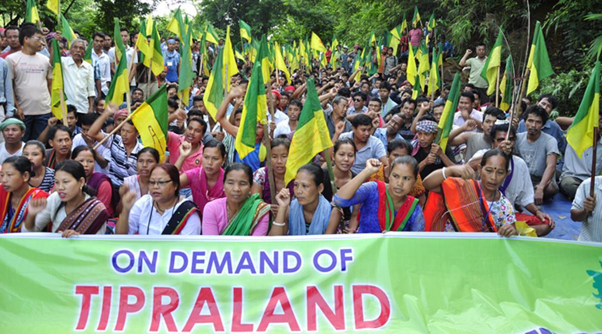 What is the Greater Tipraland demand raised by royal scion Pradyot Kishore?